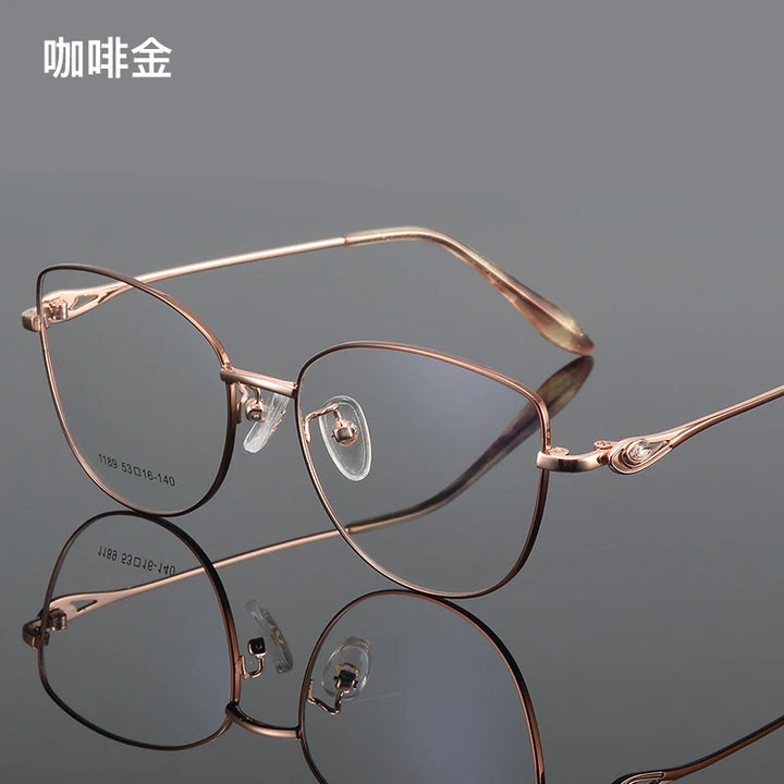 Bclear Women's Full Rim Oval Cat Eye Alloy Eyeglasses 61189