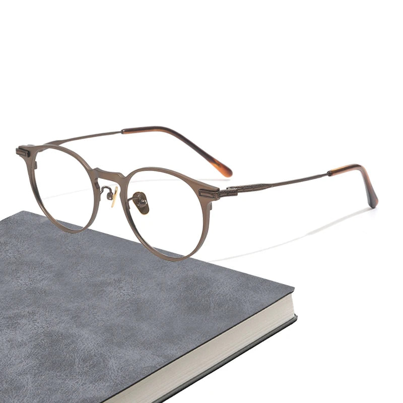 Black Mask Women's Full Rim Oval Round Titanium Eyeglasses 99016 Full Rim Black Mask