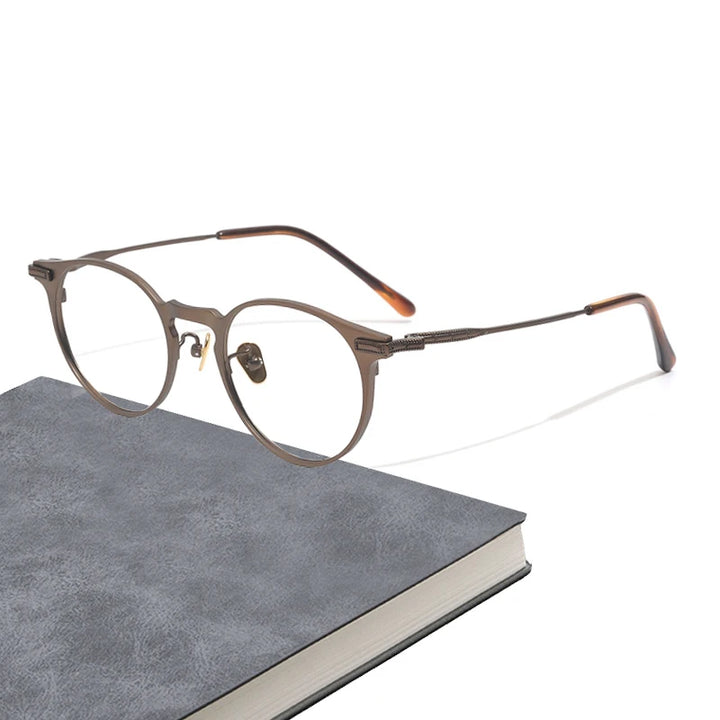 Black Mask Women's Full Rim Oval Round Titanium Eyeglasses 99016 Full Rim Black Mask