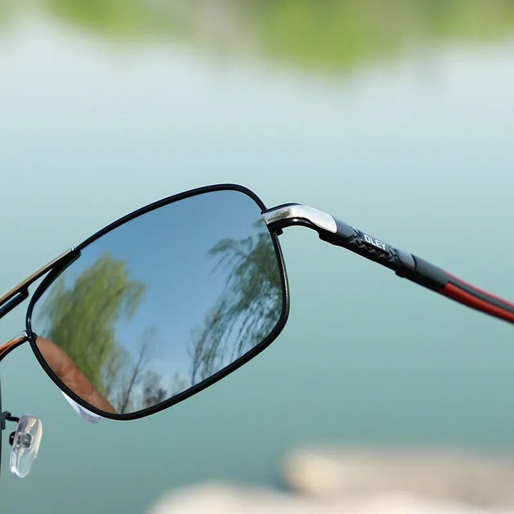 Oley Women's Full Rim Square Double Bridge Aluminum Magnesium Polarized Sunglasses Y7613 Sunglasses Oley