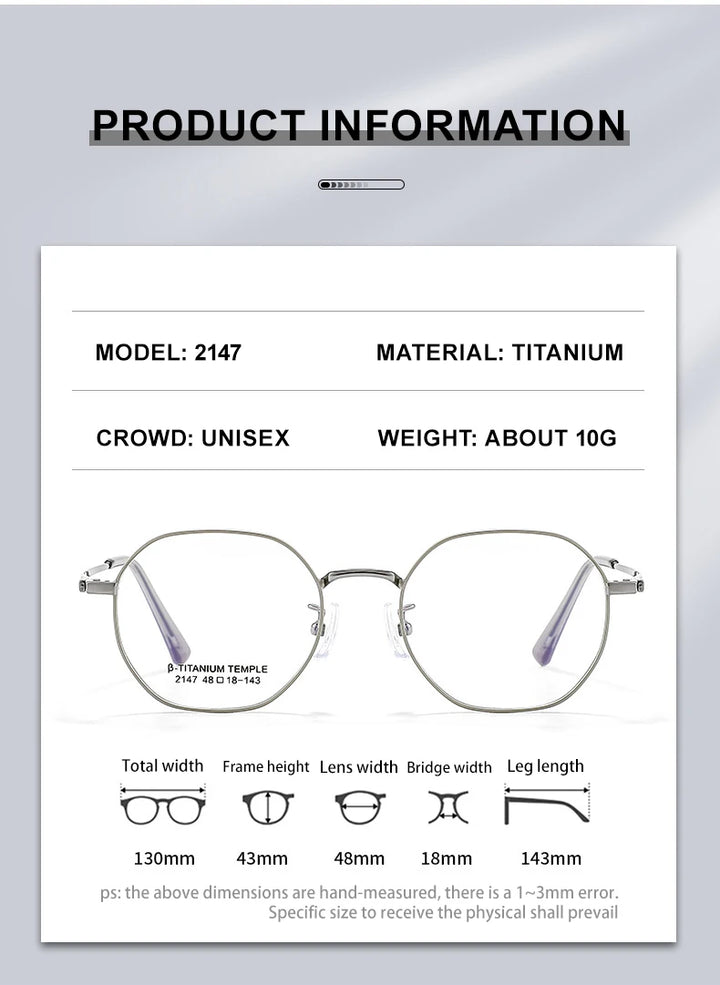 Vicky Women's Full Rim Small Flat Top Polygon Titanium Reading Glasses 2147 Reading Glasses Vicky