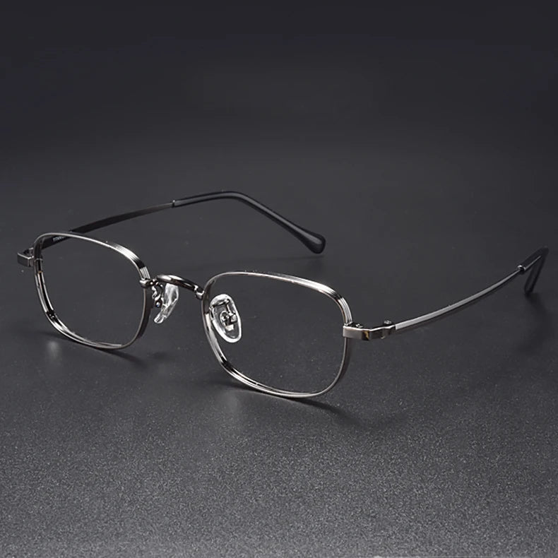 Muzz Unisex Full Rim Square IP Titanium Eyeglasses 836 Full Rim Muzz GRAY