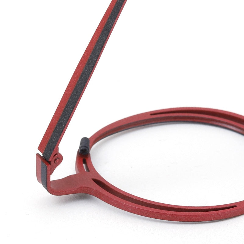 Muzz Unisex Full Rim Irregular Round Ip Titanium Eyeglasses T7773 Full Rim Muzz