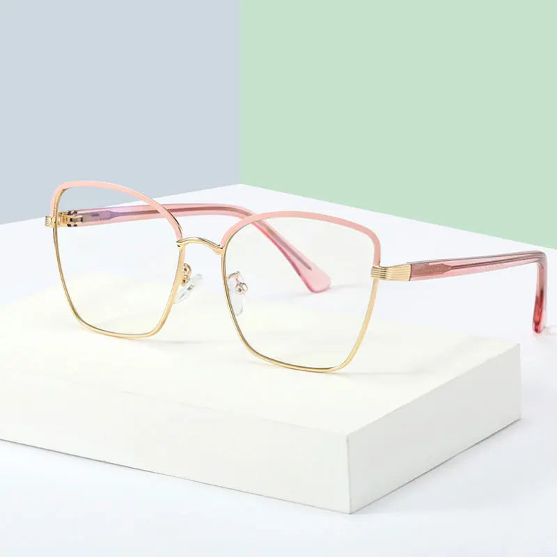 Handoer Women's Full Rim Square Cat Eye Tr 90 Alloy Eyeglasses 95720