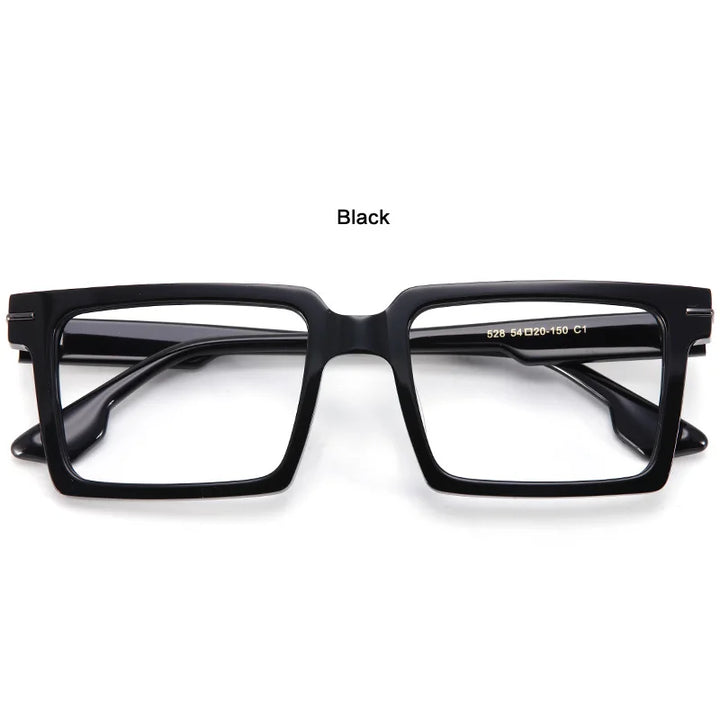 Muzz Men's Full Rim Large Square Acetate Eyeglasses 528 Full Rim Muzz C1