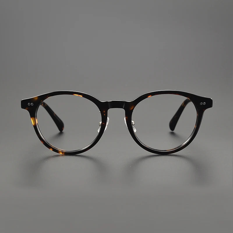 Black Mask Unisex Full Rim Round Acetate Eyeglasses 98615 Full Rim Black Mask