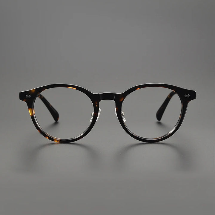 Black Mask Unisex Full Rim Round Acetate Eyeglasses 98615 Full Rim Black Mask