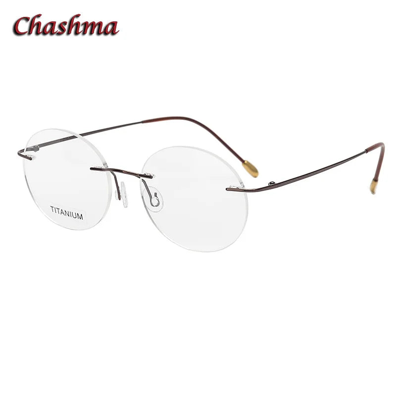 Chashma Ochki Women's Rimless Round Titanium Eyeglasses 16012