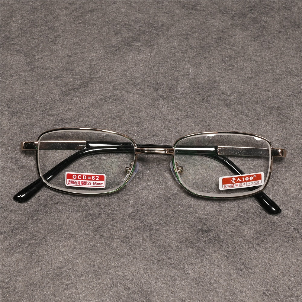 Cubojue Unisex Full Rim Round Square Alloy Presbyopic Reading Glasses 503417 Reading Glasses Cubojue   