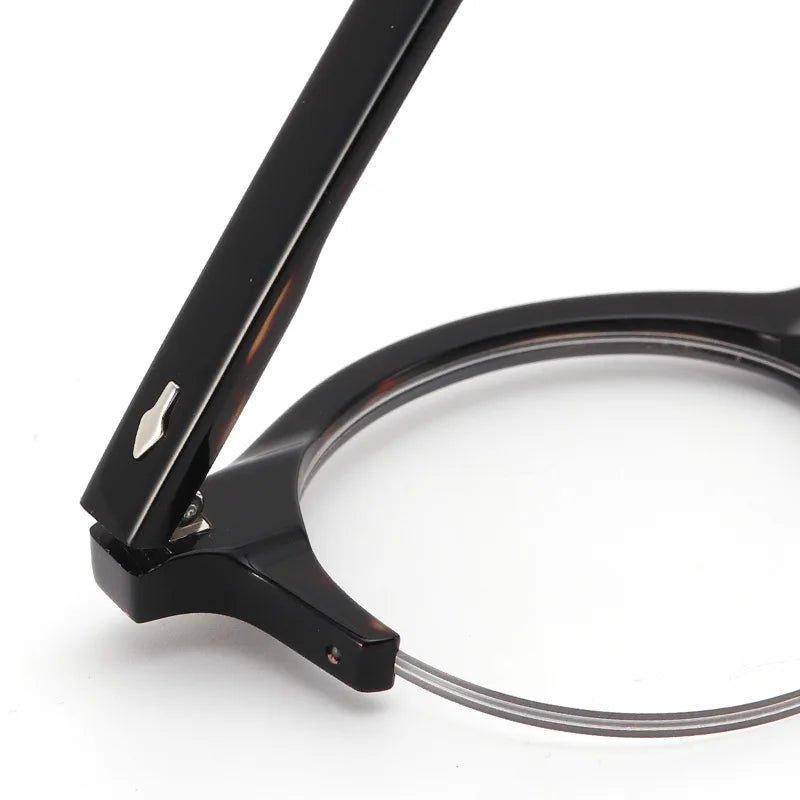 Muzz Unisex Semi Rim Round Acetate Eyeglasses Nn021 Semi Rim Muzz