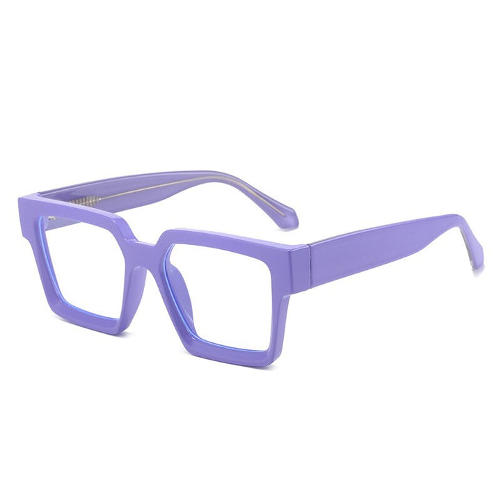 CCspace Unisex Full Rim Square PC Plastic Eyeglasses 56604 Full Rim CCspace C2Purple