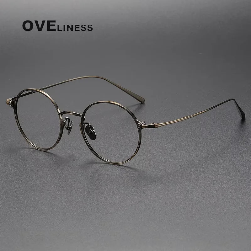Oveliness Unisex Full Rim Round Titanium Eyeglasses 614186