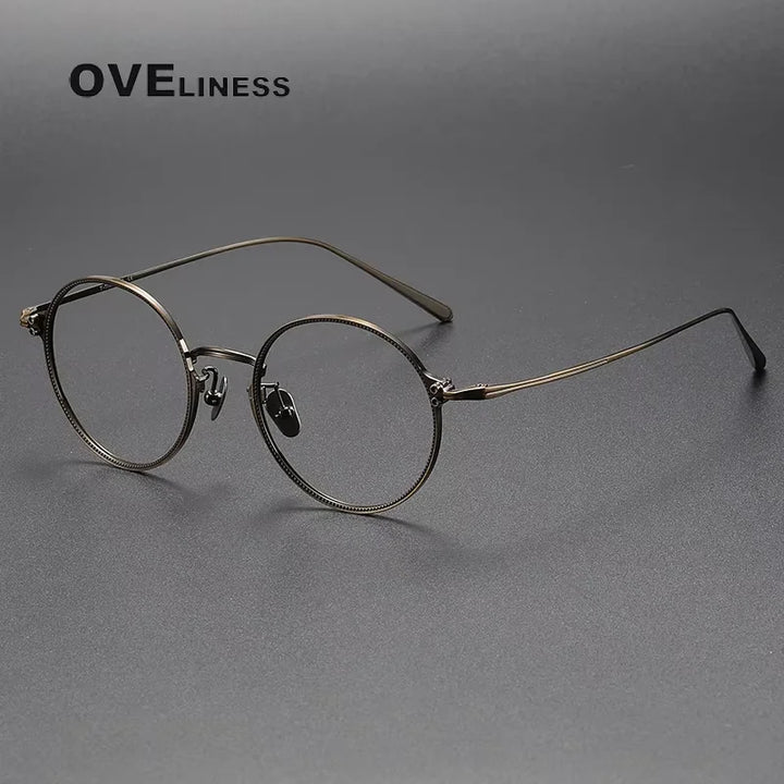 Oveliness Unisex Full Rim Round Titanium Eyeglasses 614186