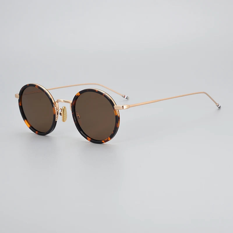 Black Mask Men's Full Rim Alloy Round Polarized Sunglasses X906 Full Rim Black Mask Tortoise-Gold As Shown