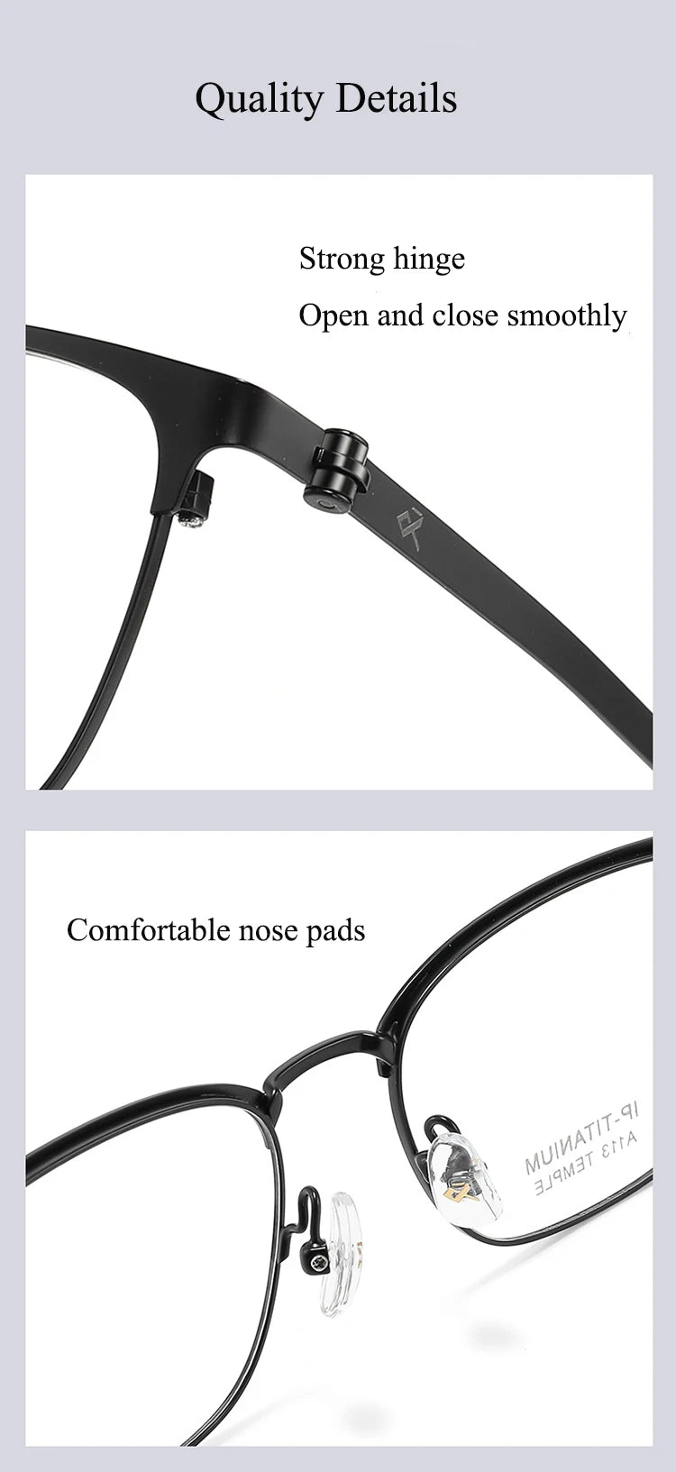 Bclear Unisex Full Rim Square Titanium Eyeglasses A113 Full Rim Bclear