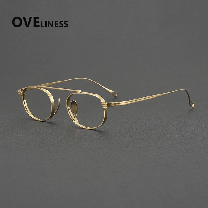Oveliness Unisex Full Rim Square Double Bridge Titanium Eyeglasses 99504