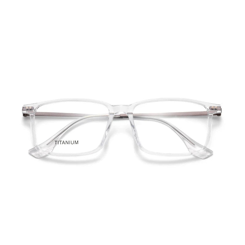 Nobler Unisex Full Rim Square Acetate Titanium Eyeglasses 63195