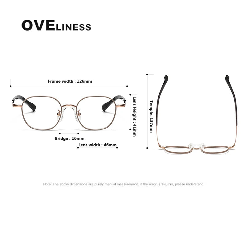 Oveliness Unisex Youth's Full Rim Polygon Titanium Eyeglasses O80941 Full Rim Oveliness