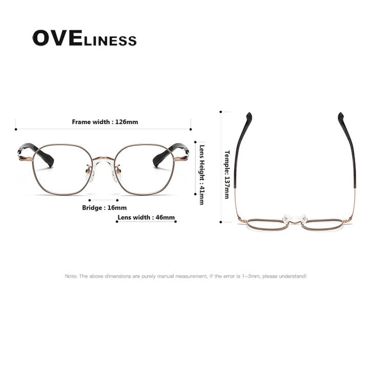 Oveliness Unisex Youth's Full Rim Polygon Titanium Eyeglasses O80941 Full Rim Oveliness