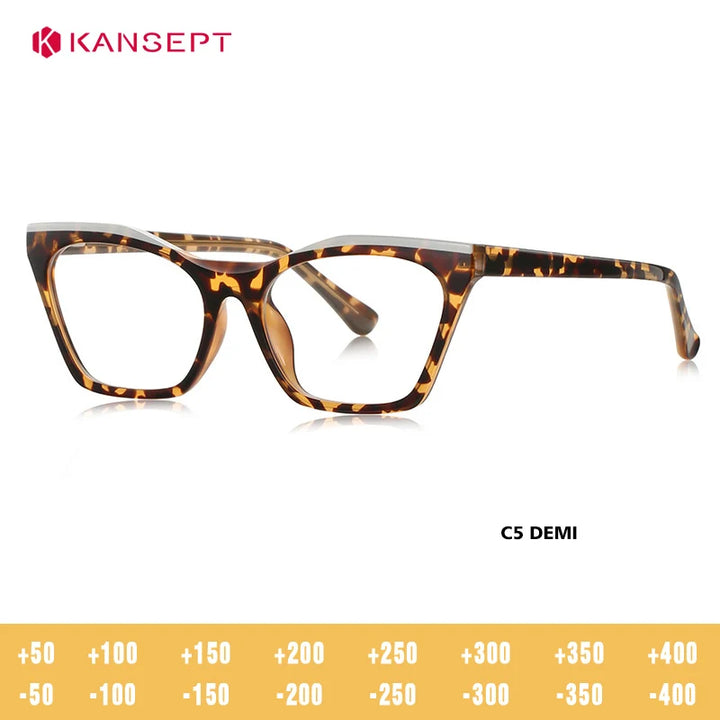 Kansept Women's Full Rim Square Tr 90 Titanium Reading Glasses 68044