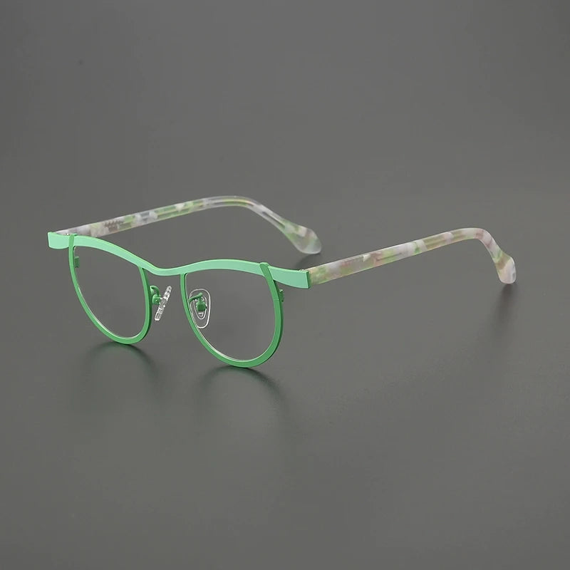 Gatenac Women's Full Rim Oval Acetate Titanium Eyeglasses G85884