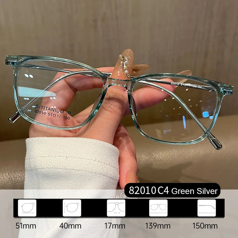 Gmei Women's Full Rim Square Tr 90 Titanium Eyeglasses 82010