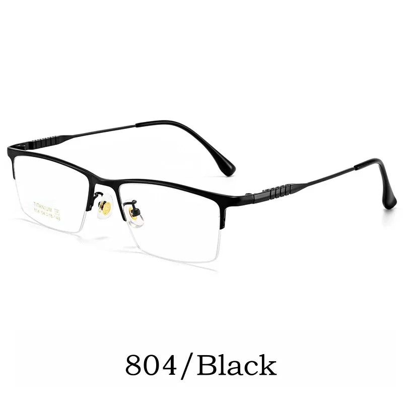 Hdcrafter Unisex Semi Rim Square Brow Line Titanium Eyeglasses 80411