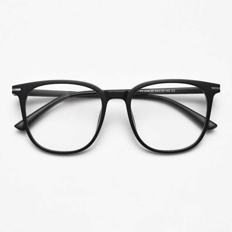 CCspace Unisex Full Rim Square Tr 90 Titanium Eyeglasses 56736 Full Rim CCspace C2SandBlack