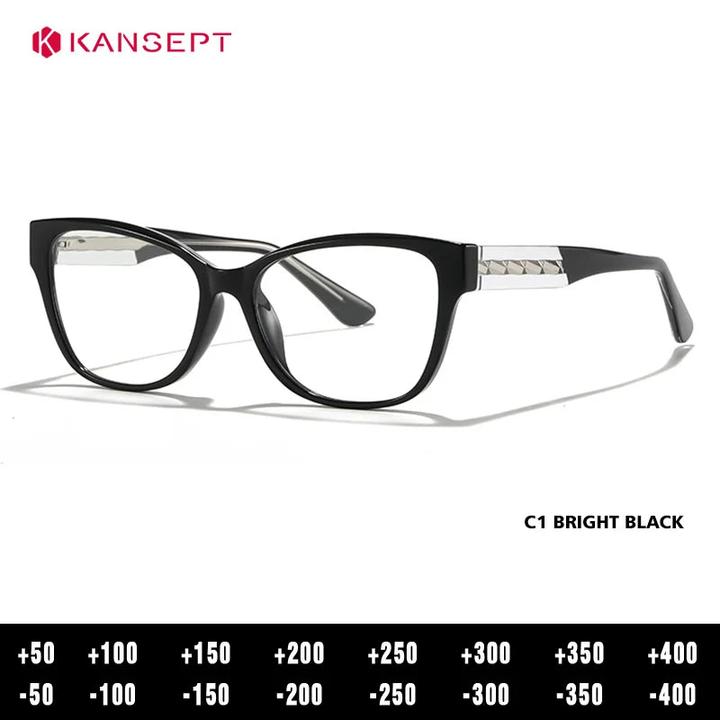 Kansept Women's Full Rim Square Tr 90 Alloy Reading Glasses 27028