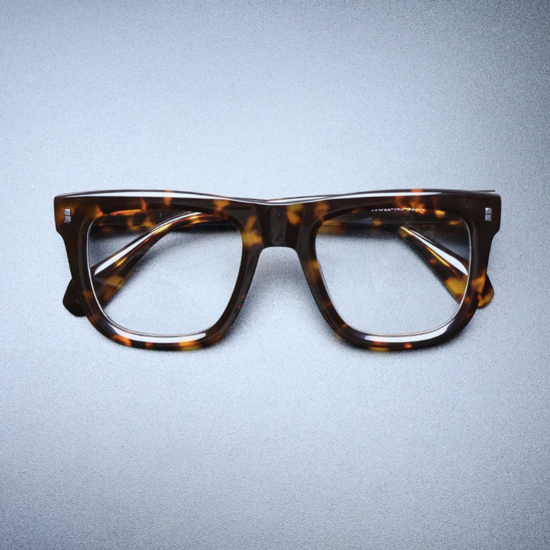 Gatenac Unisex Full Rim Big Square Acetate Eyeglasses Gxyj1230 Full Rim Gatenac Tortoiseshell