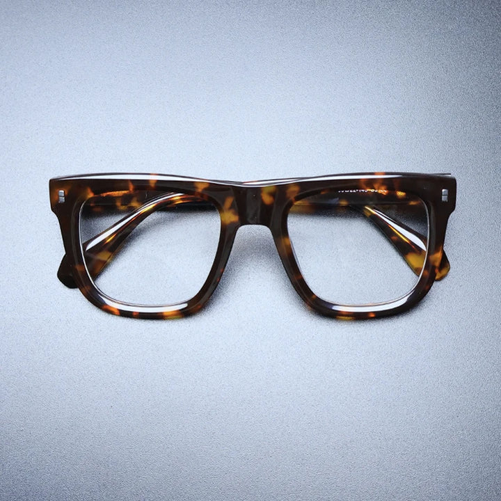 Gatenac Unisex Full Rim Big Square Acetate Eyeglasses Gxyj1230 Full Rim Gatenac Tortoiseshell