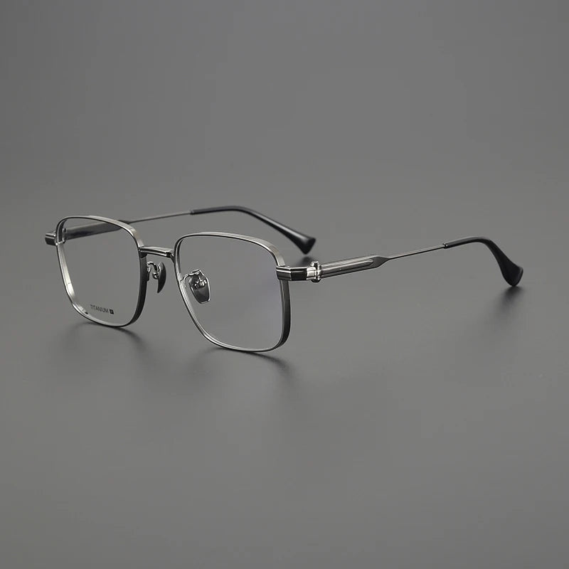 Gatenac Unisex Full Rim Big Square Titanium Eyeglasses Gxyj1569