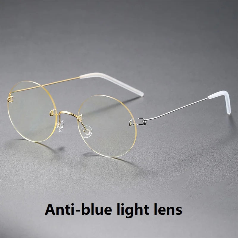 Aimee Women's Rimless Round Screwless Titanium Eyeglasses 41356