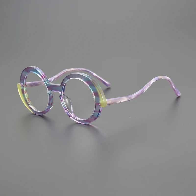 Nobler Unisex Full Rim Round Wide Edge Acetate Eyeglasses 9354 Full Rim Nobler C4