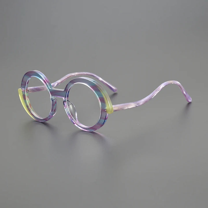 Nobler Unisex Full Rim Round Wide Edge Acetate Eyeglasses 9354 Full Rim Nobler C4