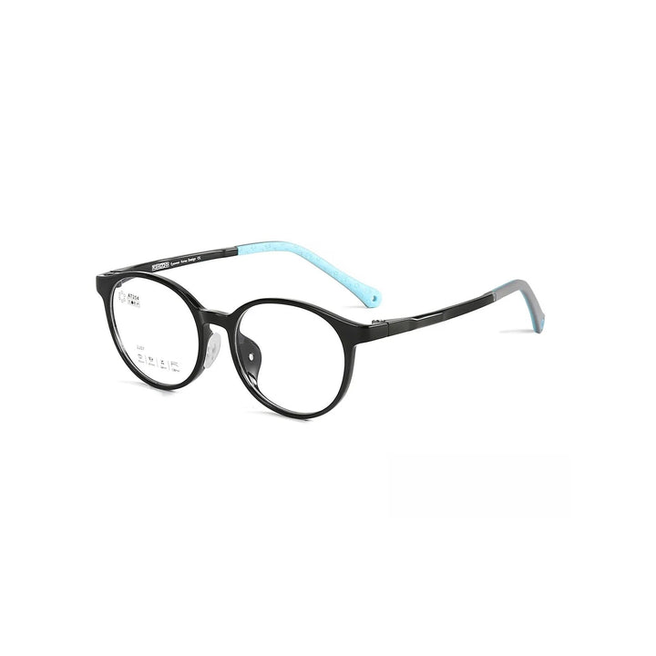 Yimaruil Unisex Children's Full Rim Round Tr 90 Sillicone Eyeglasses 2207 Full Rim Yimaruili Eyeglasses Brihgt Black