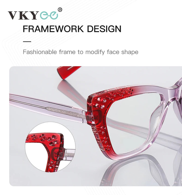 Vicky Women's Full Rim Cat's Eye Tr 90 Titanium Reading Glasses 2185 Reading Glasses Vicky   