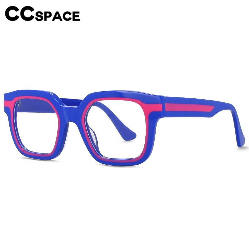 CCspace Unisex Full Rim Square Acetate Eyeglasses 56555 Full Rim CCspace