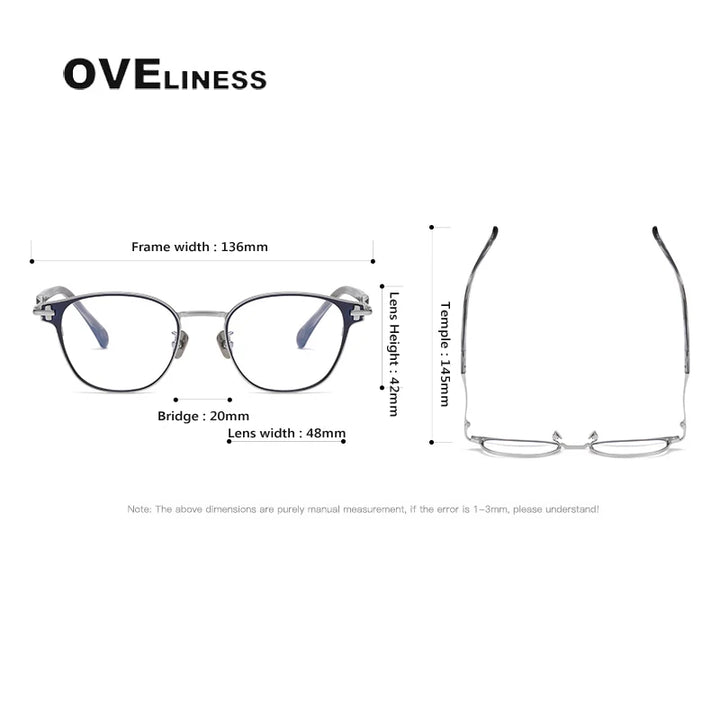 Oveliness Unisex Full Rim Square Titanium Eyeglasses 4220 Full Rim Oveliness   