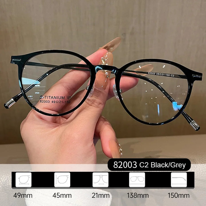 Gmei Women's Full Rim Oval Square Tr 90 β Titanium Eyeglasses 82003