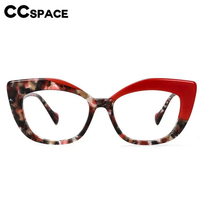 CCspace Women's Full Rim Square Cat Eye Acetate Reading Glasses R56960 Reading Glasses CCspace