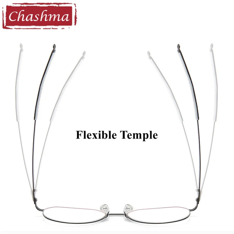 Chashma Ottica Unisex Full Rim Flat Top Round Titanium Eyeglasses 460 Full Rim Chashma Ottica