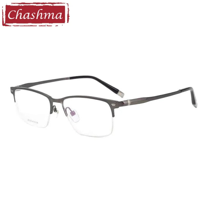 Chashma Ottica Men's Semi Rim Square Titanium Eyeglasses 27009