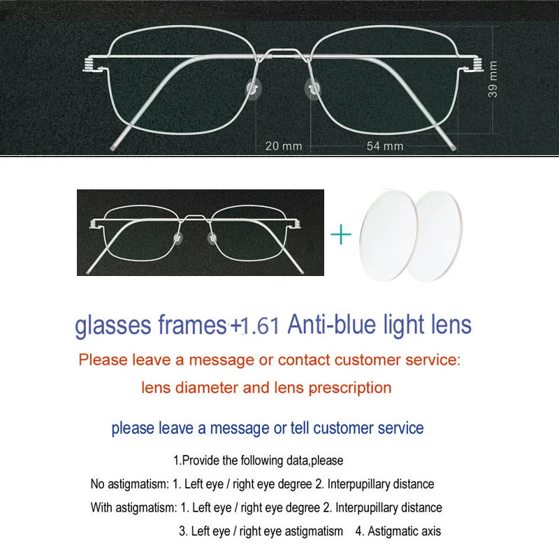 Yujo Unisex Full Rim Oval Square Screwless Steel Eyeglasses 61425