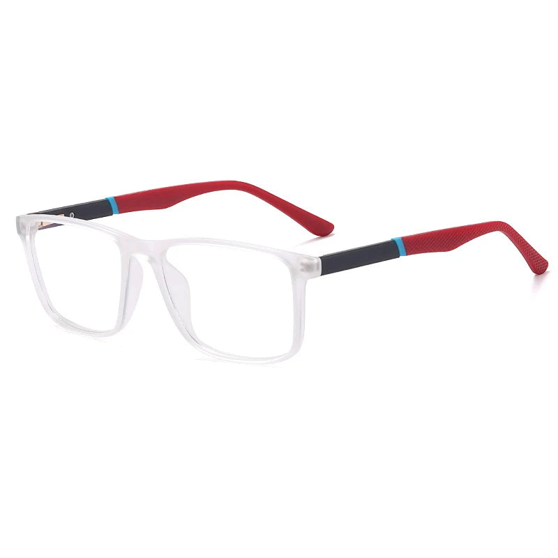 CCspace Unisex Full Rim Square Tr 90 Titanium Eyeglasses 57307 Full Rim CCspace White