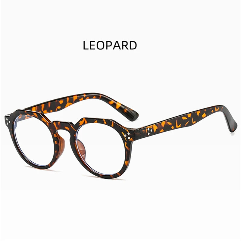 Kocolior Unisex Full Rim Round Acetate Reading Glasses 3395 Reading Glasses Kocolior Leopard 0