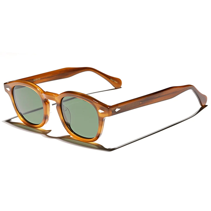 Hewei Unisex Full Rim Square Acetate Polarized Sunglasses 5188 Sunglasses Hewei brown-green Other