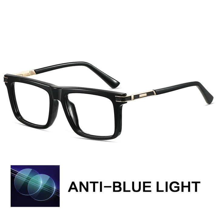 Gatenac Unisex Full Rim Square Tr 90 Titanium Reading Glasses Gxy84002