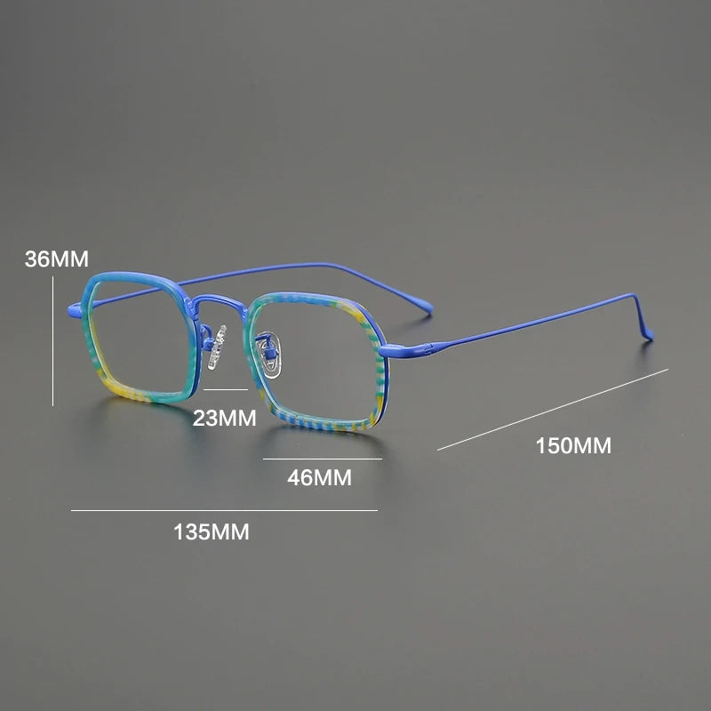 Gatenac Women's Full Rim Square Titanium Acetate Eyeglasses G85894