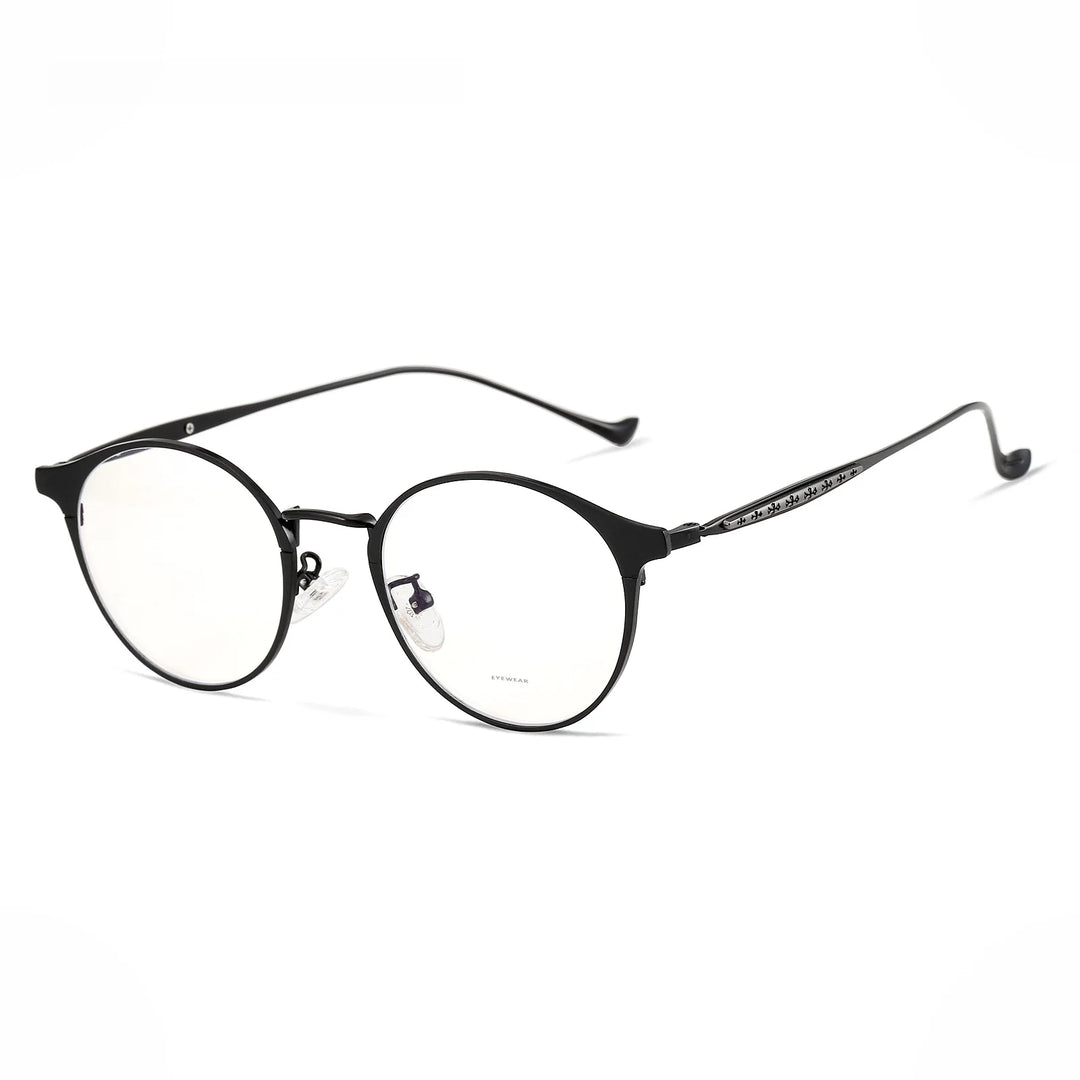 Hdcrafter Unisex Full Rim Round Titanium Alloy Eyeglasses 78006